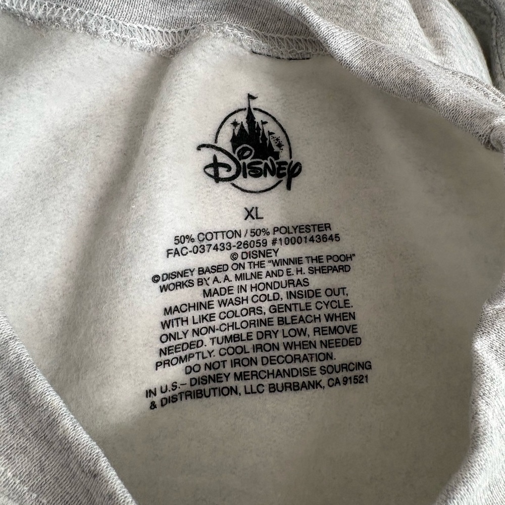 Disneyland Disney, Winnie The Pooh Pullover Grey Sweatshirt X-LARGE New 2026 - Picture 5 of 6